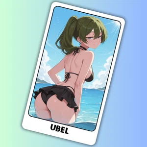 Custom Collectible Sexy Anime Waifu Sticker Card 2.62" x 4.52" - Picture 1 of 3