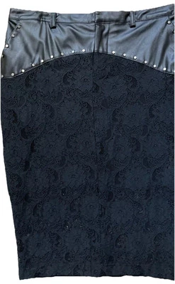 Guess  Rock🌹Gr.S🌹perfekt für Silvester 🌹Lederimitat🌹Spitze🌹Ein Traum🌹Neu - Bild 1 von 4