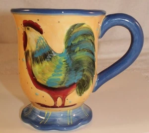 CERTIFIED INTERNATIONAL COUNTRY COLLAGE SUSAN WINGETS ROOSTER 12 oz MUG YELLOW - Picture 1 of 4