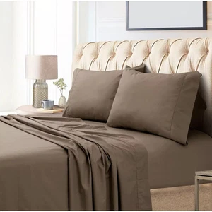 Queen 800 Thread Count Extra Deep Pocket Sateen Sheet Set Taupe - - Picture 1 of 3
