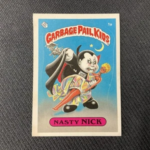 NASTY NICK Permit To Stay Up Sticker 1a 1985 Topps Garbage Pail Kids Series 1 - Picture 1 of 3