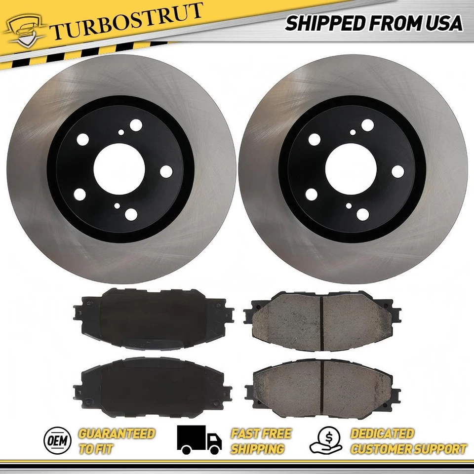 OE Front Brake Pads and Rotors Kit for 2009 2010 Pontiac Vibe,2011-2016 Scion tC - Image 1 of 2