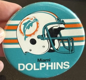 "De colección Miami Dolphins Pinback botón NFL fútbol americano 3,5""" - Imagen 1 de 3