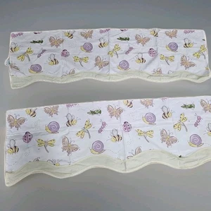 Waverly Classics Kids Set Of 2 Valances Bugs Insects Critters Butterfly 52"x17" - Picture 1 of 16