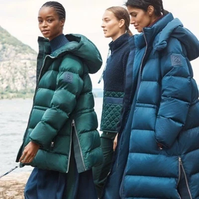 Tory Burch Green Hooded Puffer Jacket Size L - Image 1 of 4