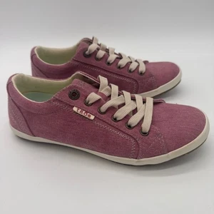 Women's Taos Canvas Sneakers Rose/Tan Size 8 - Picture 1 of 7