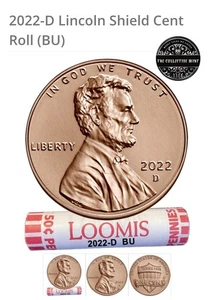 2022~D Lincoln Shield Cent Penny~1 Roll~BWR~BU~THESE WILL KEEP GOING UP IN PRICE - Picture 1 of 2