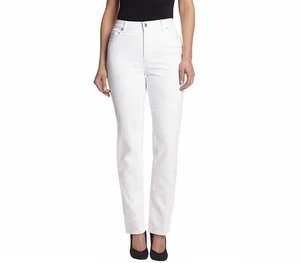 Gloria Vanderbilt Amanda Petite White Stretch Denim Jeans 8P NWT Tapered - Picture 1 of 5