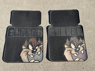 Vintage 1990s Looney Tunes Taz Tazmanian Devil Rubber Car Truck Floor Mats - Image 1 of 4