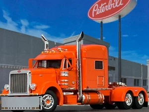 1/64 DCP ORANGE PETERBILT 379 W/ 70" MID ROOF SLEEPER - Picture 1 of 6