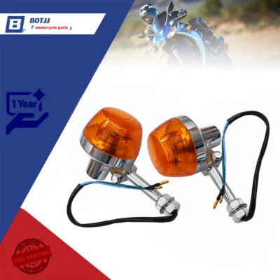 For Honda CT70 CT90 XL100 CB350 CM400 CB450 CB750 Turn Signal Light 8mm 12V Pair - Image 1 of 4