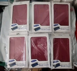 LOT OF 6 Original Samsung Folio Book Cover for Galaxy Tab 4 7.0 inch - Plum Red - Picture 1 of 4