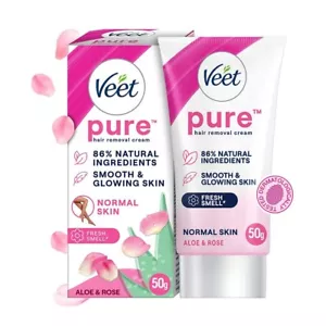 Veet Pure Crema Depilatoria Mujer para Piel Normal 50g para Piernas, Axilas - Imagen 1 de 18