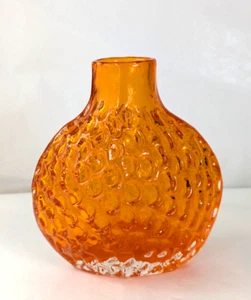 WHITEFRIARS Studio Glas Zwiebel Mandarine Orange Vase Geoffrey Baxter - Bild 1 von 9