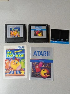 Atari 5200 Pac-Man And Ms Pac-Man Game Cartridge With Manuals - Stamped - Good - Picture 1 of 18