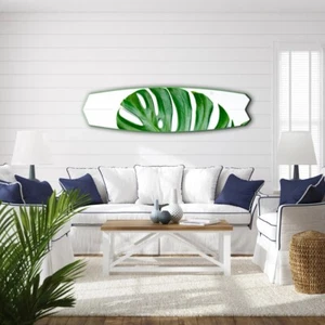 Surfboard 60" Wall Art, Surfers gift, Tropical, Monstera, Bar Decor, Beach Decor - Picture 1 of 11