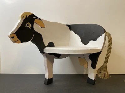 Treasure Valley Black and White Dairy Cow Shaped Painted Wood Corner Wall Shelf - Image 1 of 4
