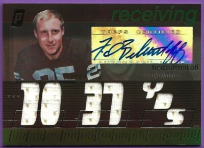 Fred Biletnikoff Auto 2007 Topps Paradigm Autograph & Triple Jersey 13 / 99 - Image 1 of 2