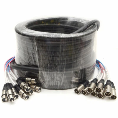Seismic Audio 8 CHANNEL XLR SNAKE CABLE - 100 Feet Pro Extension Stage/Recording - Image 1 of 4