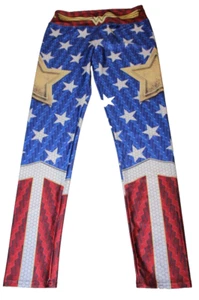 Leggings de superhéroes Mujer Maravilla Elegantes Brillantes Leggings Yoga y Pilates Estrellas OSFM - Imagen 1 de 13