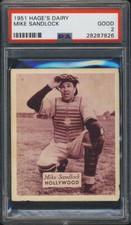 1951 Hage's Dairy Mike Sandlock PSA 2 Hollywood Stars PCL