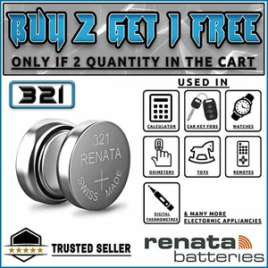 321 RENATA WATCH BATTERY 1.55v SR616SW FOR WATCHES⌚KEY FOB 🔑 BUY 2 GET 1 FREE❤️ - Picture 1 of 7