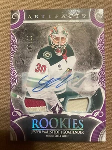 2024-25 UD Artifacts JESPER WALLSTEDT Rookie purple auto patch 09/15 - Picture 1 of 3