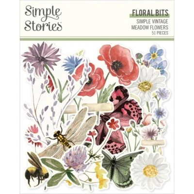 Simple Stories ~ SIMPLE VINTAGE MEADOW FLOWERS ~ Floral Bits - Image 1 of 2