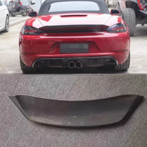 Rear Trunk Spoiler Carbon Fiber BLK For 2016 2017 2018-2019 Porsche 718 Boxster  — 第 1/4 张图片