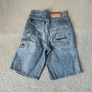 Vintage Rocawear Jean Shorts Boys 8 Blue Pant 90s Denim Zip Jorts - Picture 1 of 19