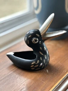 Cenicero vintage de latón macizo de pato hecho en la India - Imagen 1 de 5