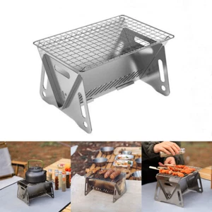 Stainless Steel Grill Folding BBQ Outdoor Camping Grill Portable Mini Cooker - Picture 1 of 14