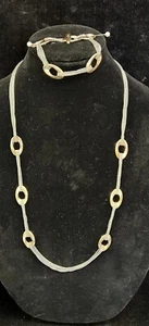 Skagen Ladies Mila Gold and Stainless Necklace and Bracelet Denmark Orig Box - Picture 1 of 7