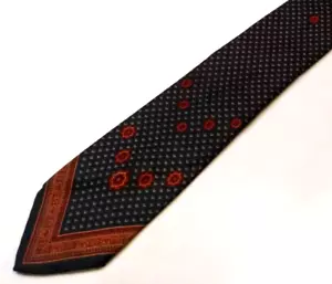 Vintage 70s Men's Don Loper Beverly Hills Tie Western Cowboy Necktie Navy Tricel - Picture 1 of 8