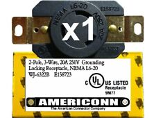 Americonn L6-20 Nema L6-20r 2-Pole 3-Wire Receptacle 20A 250V Locking Connector