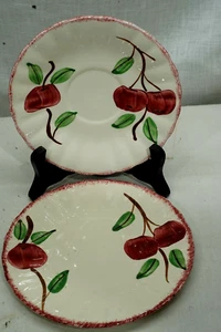 Blue Ridge Southern Pottery Hand Painted Crab Apple Saucer And Plate - Picture 1 of 6