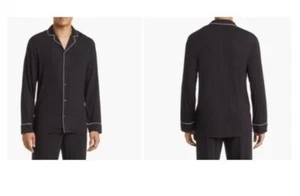 Nordstrom Herren Moonlight Eco Kontrast Paspel Pyjama Oberteil, Schwarz, S - Bild 1 von 8