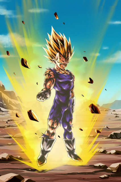 Dragon Ball GT Poster Vegeta Goku Fusion Gogeta SSJ4 12in x 18in