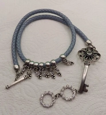 Pulsera envolvente Premier Designs Jewelry KEEPER cuero 22 - 23" azul violeta Foto 1 de 4