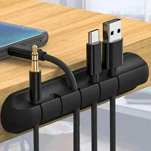 USB Charge Cable Holder Desk Cable Clips Organizer Cord Management - Picture 1 of 15