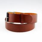 BROWN LEATHER SNAP ON LEATHER BELT WITH BUCKLE S 28-32