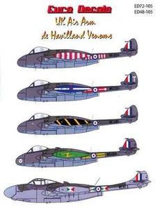 Euro Decals 1/48 DE HAVILLAND VENOM British Jet Fighter - Picture 1 of 1