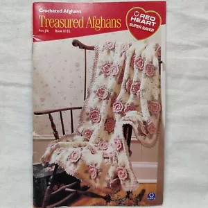 2001 Red Heart Crocheted Afghans Knit & Crochet Yarn Design Pattern Book # 0132 - Picture 1 of 24