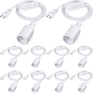 10 Pack Hanging Light Cord Pendant Light Cord with Switch Light Socket Extension - Picture 1 of 12