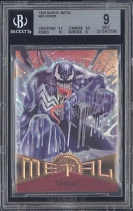 1995 Marvel Metal #80 VENOM BGS 9 MINT Symbiote Eddie Brock Spider-Man MCU Card - Picture 1 of 3