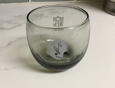 NFL Atlanta Falcons Vintage Smoke Gray Bar Low Ball Whiskey Glass Cover