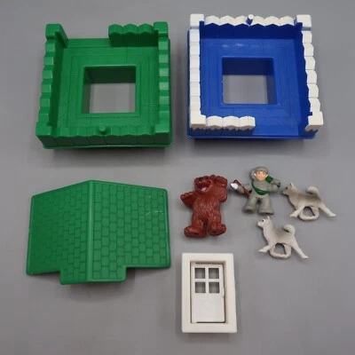 Lote De Colección Lincoln Leña Reemplazos Plástico Techo Chimeneas Puerta Figuras Juguete Foto 1 de 4