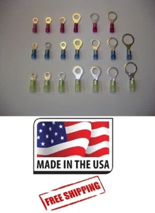 (200) RING KIT TERMINAL 22-18 ga 16-14 ga 12-10 ga NYLON All Sizes #4 - 1/2" - Picture 1 of 1