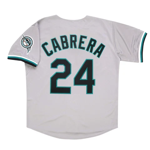Miguel Cabrera Florida Marlins Grey Road Jersey w/ Team Patch Men's (S-3XL) Cover