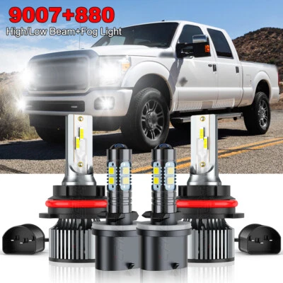 Faros LED altos/bajos + faros antiniebla para Ford E-350 Super Duty 1999 2000-2007 Foto 1 de 4